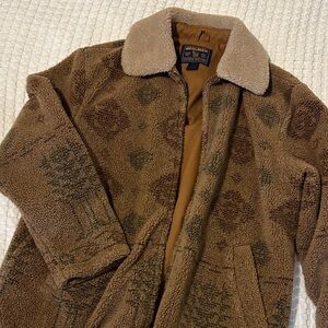 Woolrich Vintage Southwest Brown Patterned Sherpa Jacket